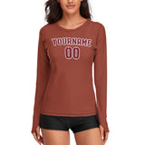 Custom Coral Red Crimson Red Women's Long-Sleeve Shirt