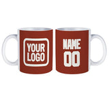 Custom Coral Red White Mug