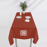 Custom Coral Red White Square Table Cloth