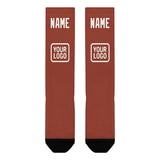 Custom Coral Red White Knee-High Sock
