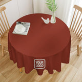 Custom Coral Red White Round Table Cloth