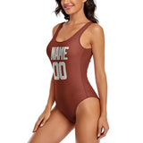 Custom Coral Red White Swimsuit