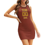 Custom Coral Red Yellow Sleeveless Vest Dress