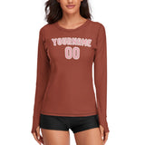 Custom Coral Red Light Pink Women's Long-Sleeve Shirt