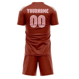 Custom Coral Red Light Pink Soccer Jersey