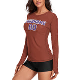 Custom Coral Red Light Purple Women's Long-Sleeve Shirt