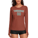 Custom Coral Red Blue Green Women's Long-Sleeve Shirt