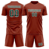 Custom Coral Red Blue Green Soccer Jersey