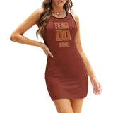 Custom Coral Red Orange Sleeveless Vest Dress