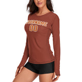 Custom Coral Red Orange Women's Long-Sleeve Shirt