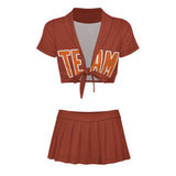 Custom Coral Red Orange Cheerleading Uniform Set