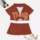 Custom Coral Red Orange Cheerleading Uniform Set
