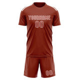 Custom Coral Red Copper Rose Soccer Jersey