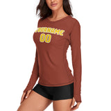 Custom Coral Red Gold Women's Long-Sleeve Shirt