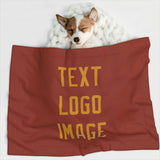Custom Coral Red Yellow Pet Blanket