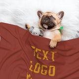 Custom Coral Red Yellow Pet Blanket