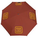 Custom Coral Red Yellow Automatic Umbrella