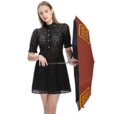 Custom Coral Red Yellow Automatic Umbrella