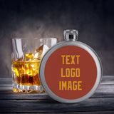 Custom Coral Red Yellow Hip Flask