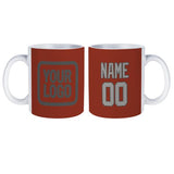 Custom Coral Red Gray Mug
