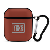 Custom Coral Red Gray AirPods Case