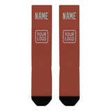 Custom Coral Red Gray Knee-High Sock