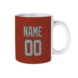 Custom Coral Red Gray Mug