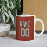Custom Coral Red Gray Mug