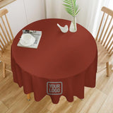 Custom Coral Red Gray Round Table Cloth