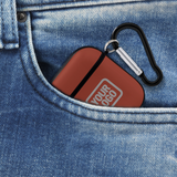 Custom Coral Red Gray AirPods Case