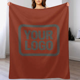 Custom Coral Red Dark Grey Blanket