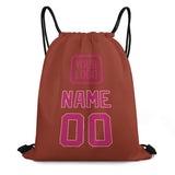 Custom Coral Red Pink Drawstring Bag