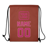 Custom Coral Red Pink Drawstring Bag