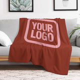Custom Coral Red Light Pink Blanket