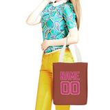 Custom Coral Red Pink Canvas Tote Bag