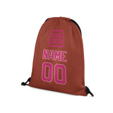 Custom Coral Red Pink Drawstring Bag