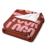 Custom Coral Red Light Pink Blanket