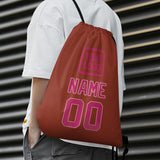 Custom Coral Red Pink Drawstring Bag