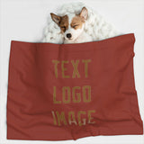 Custom Coral Red Khaki Pet Blanket
