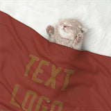 Custom Coral Red Khaki Pet Blanket