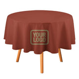 Custom Coral Red Light Khaki Round Table Cloth
