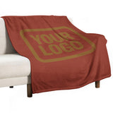 Custom Coral Red Khaki Blanket