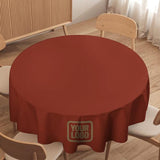 Custom Coral Red Light Khaki Round Table Cloth