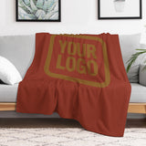 Custom Coral Red Khaki Blanket