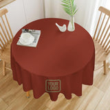 Custom Coral Red Light Khaki Round Table Cloth