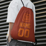 Custom Coral Red Orange Drawstring Bag