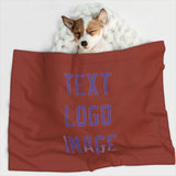 Custom Coral Red Light Purple Pet Blanket