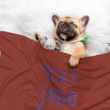 Custom Coral Red Light Purple Pet Blanket