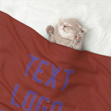 Custom Coral Red Light Purple Pet Blanket