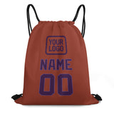 Custom Coral Red Purple Drawstring Bag